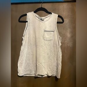 Mustard Seed Light Gray / Blue Tank Top